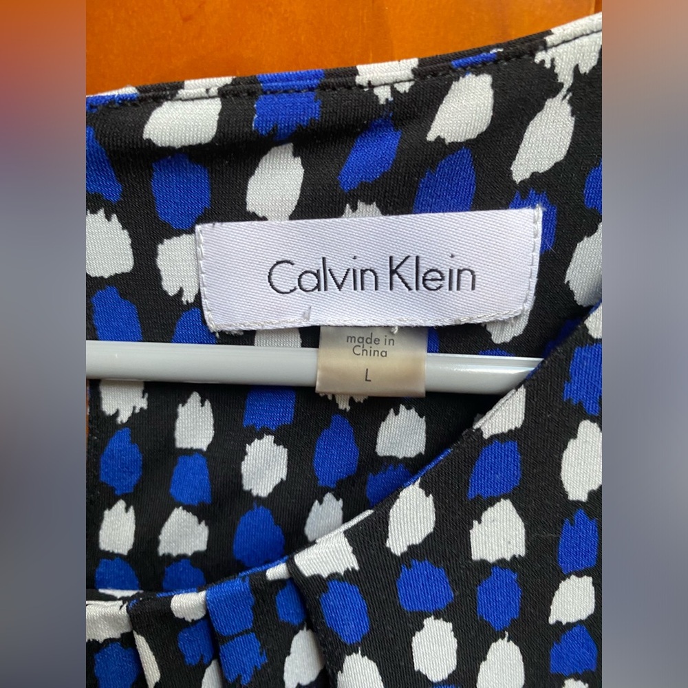 Calvin Klein CK Women’s Pleat neck Shell Sleeveless Top Blouse Large L - Picture 4 of 7